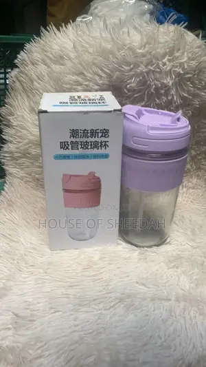 Portable Straw Coffee Cup With Lid,For Juice/Milk 500ml
