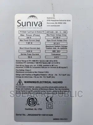 Tokunbo 250W Mono Solar Panel