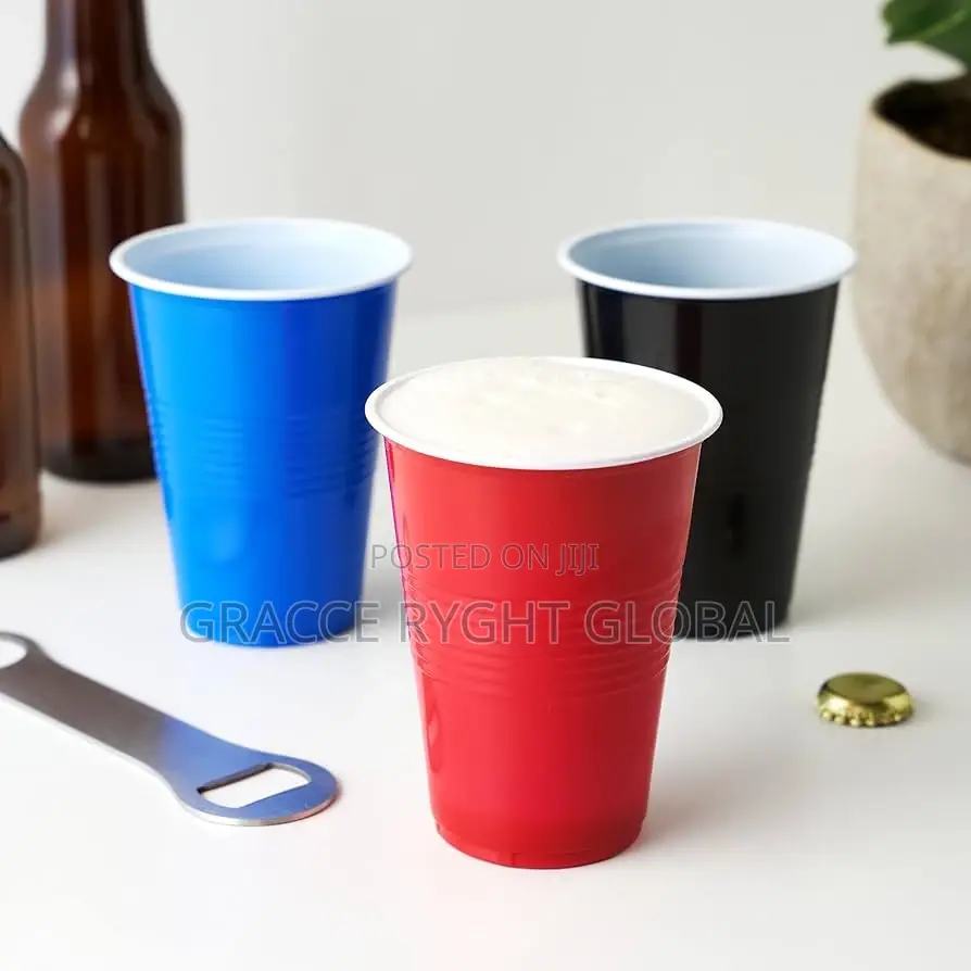 50pcs Black Disposable Plastic Cup
