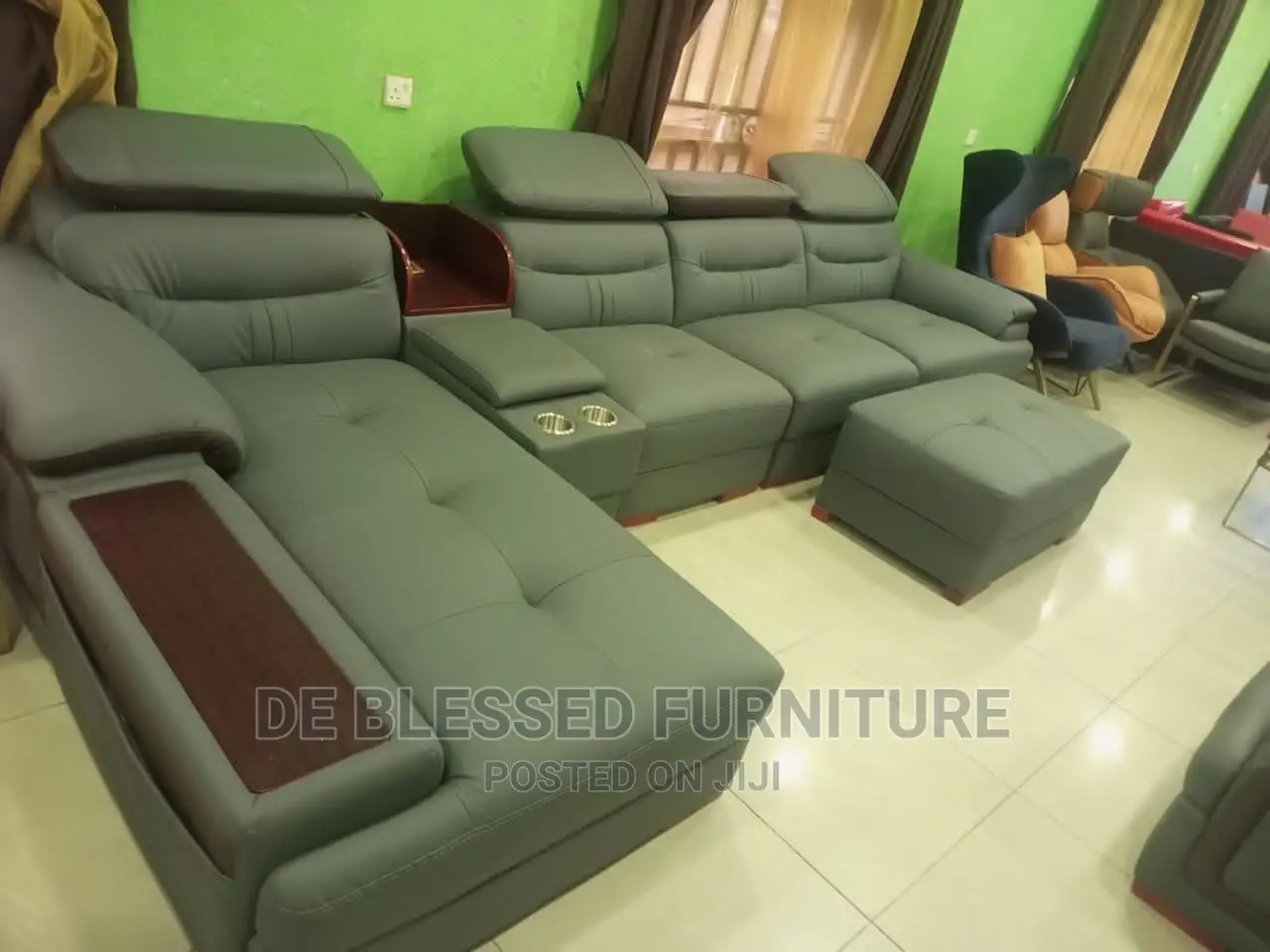 Imported L-shaped Leather Sofa