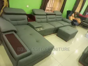 Imported L-shaped Leather Sofa