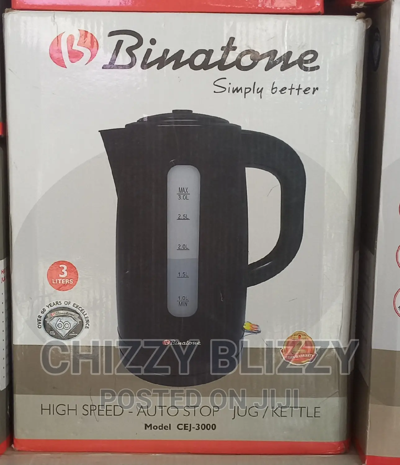 Binatone 2 Litres (CEJ-2005) Electric Jug - Black