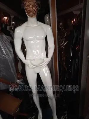 White Male Fibre Mannequin With Studed Face