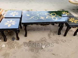 Carve Center Table and Side Stools