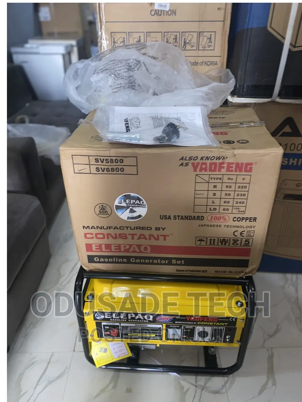 EFFECTIVE Elepaq 4.5KVA Constant Manual Starter Generator