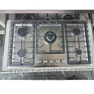 Phiima 90cmx60cm 5 Gas Burner Silver Stainless Steel Cookert