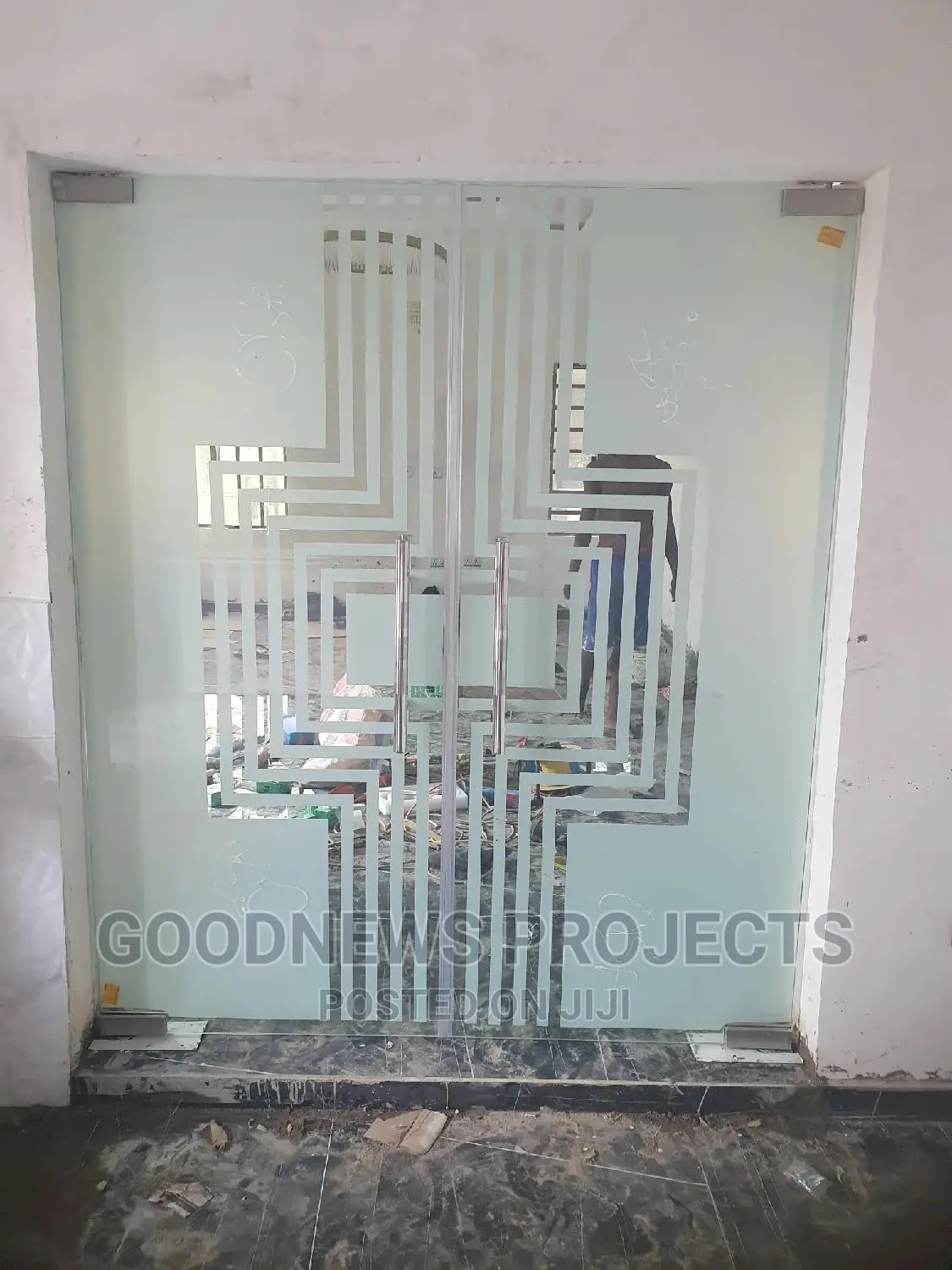 Frameless Kitchen Double Glass Door