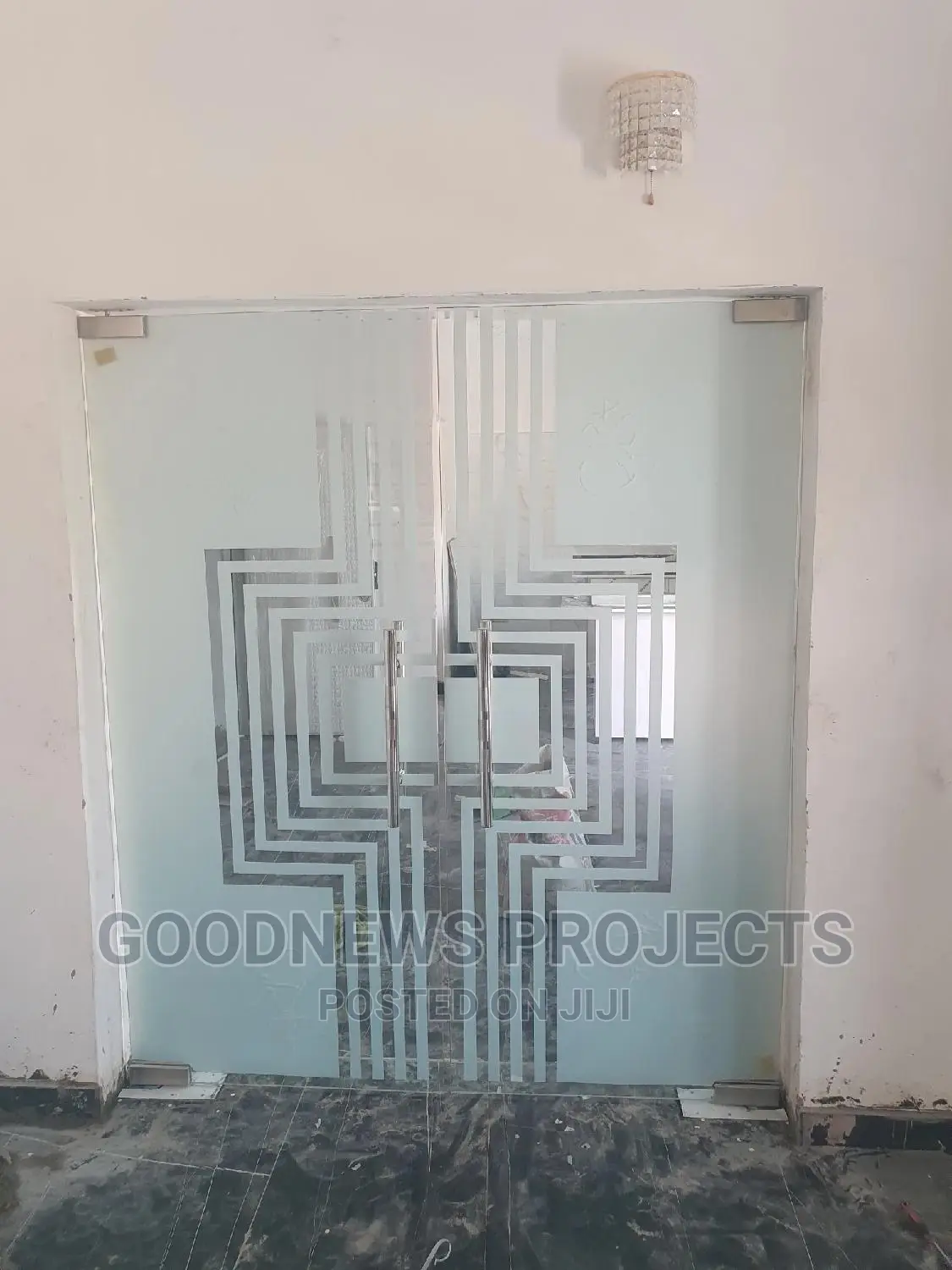 Frameless Kitchen Double Glass Door