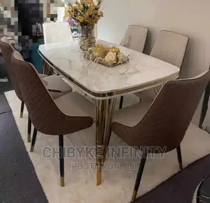 Quality Glass Top Contemporary Six Seaters Dinning Sets