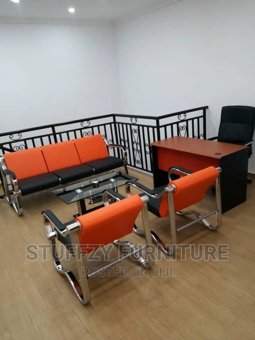 Orange and Black Sofas Chairs