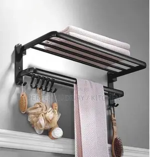 Multiple Black Towel Racks