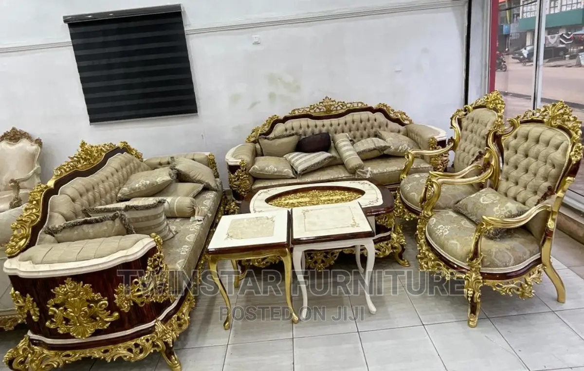 Modern Luxury Turkish Sofa Chair With Table and Side Stools