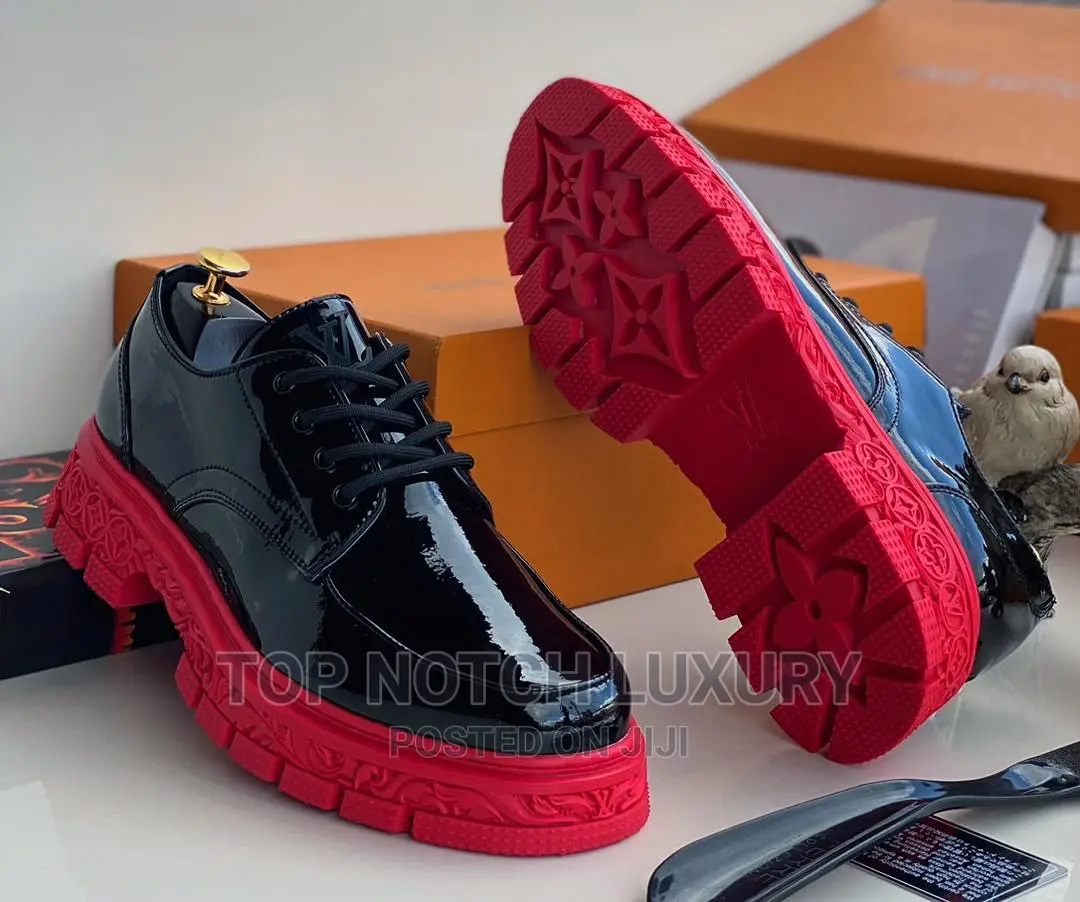 Original Louis Vuitton Men Thick Sole Leather Shoe