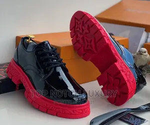 Original Louis Vuitton Men Thick Sole Leather Shoe
