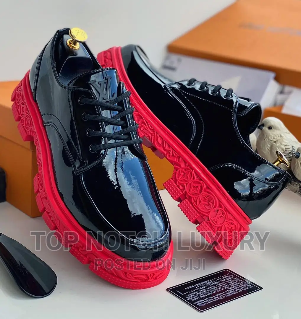 Original Louis Vuitton Men Thick Sole Leather Shoe