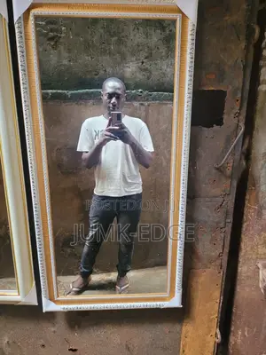 Standing Mirror With White Golden Frame