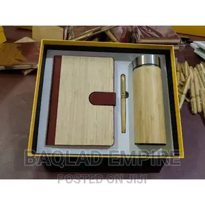 Wooden Notebook , Wooden Pen and Wooden Temperature Flask
