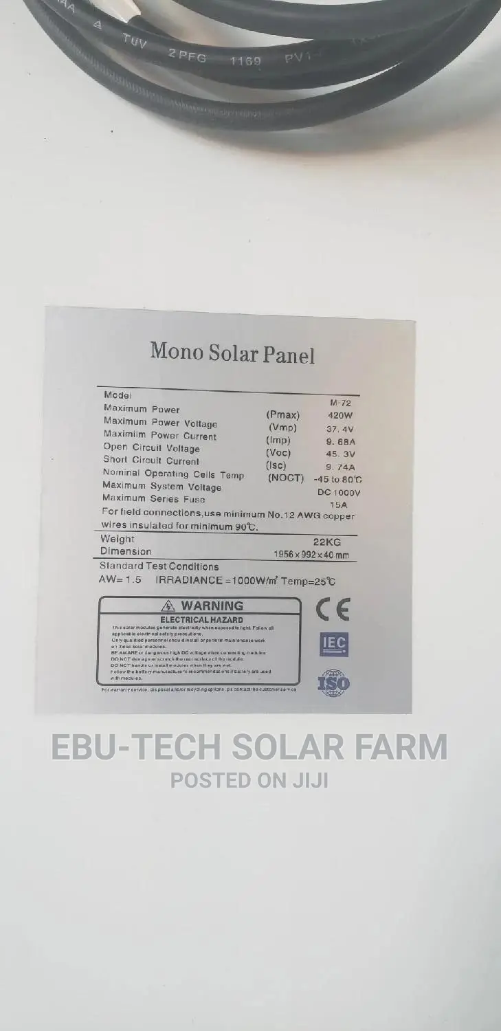420watts 36v Mono Solar Panels