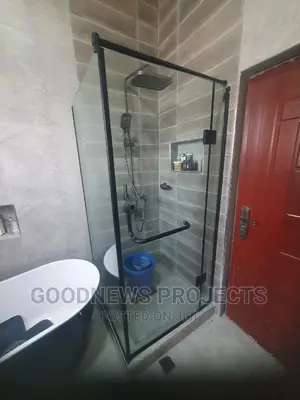 Glass Cubicle With Black Accessories