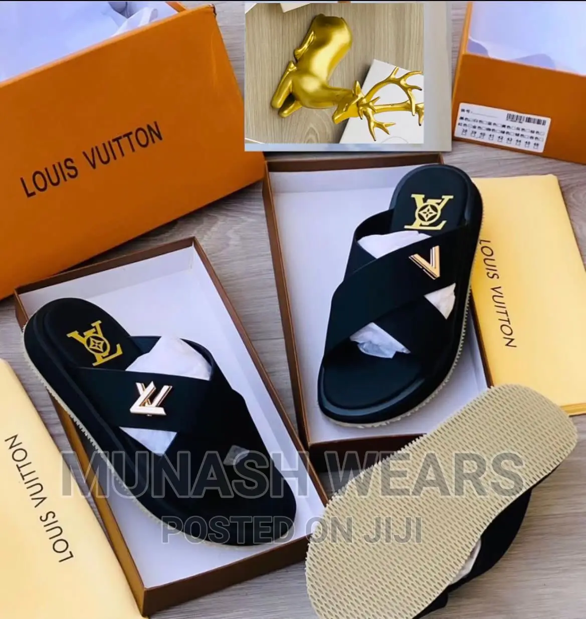 Louis Vuitton Leather Slipers
