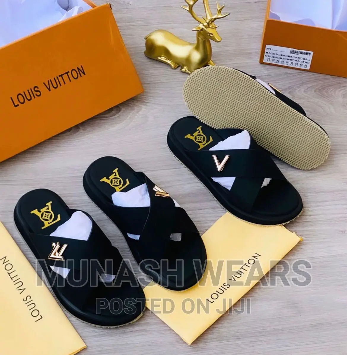 Louis Vuitton Leather Slipers
