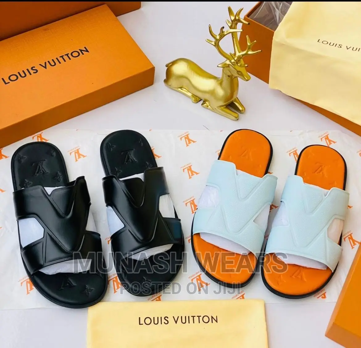 Louis Vuitton Leather Slipers