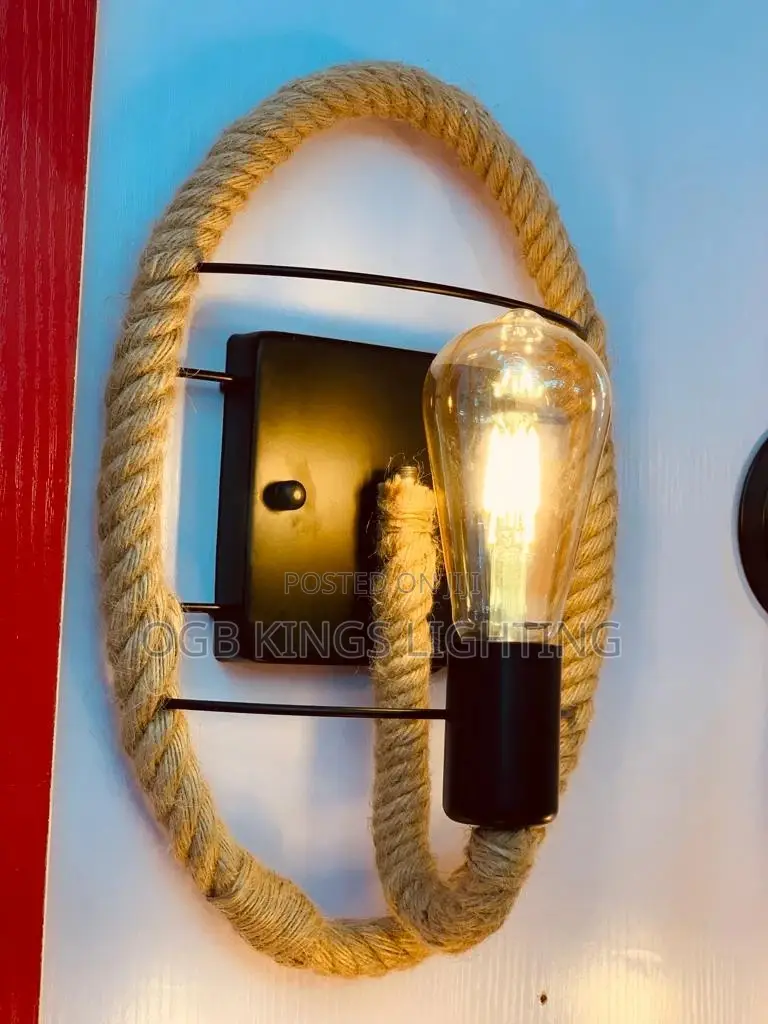 Loft Retro Style Hemp Rope Wall Lamp