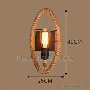 Loft Retro Style Hemp Rope Wall Lamp