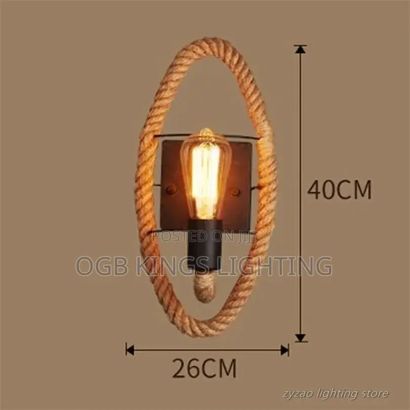 Loft Retro Style Hemp Rope Wall Lamp