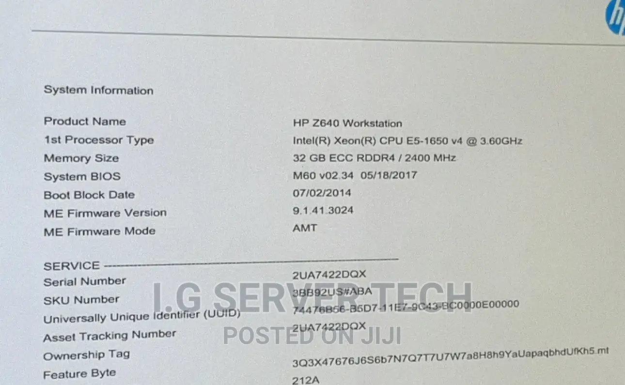 Desktop Computer HP Z640 32GB Intel Xeon SSHD+SSD 1T