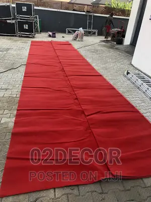 Plain Red Smooth Suede Rug for Wall and Event Use