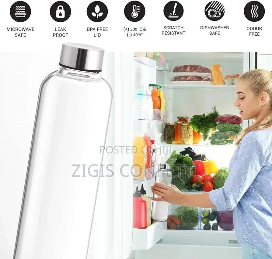 Glass Water Bottle, 500 Ml