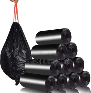 Drawstring Trash Bags - 60 Litres (Black)