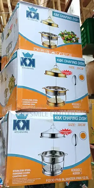 9 Litres Silver and Gold Stainless Chaffing Dishes