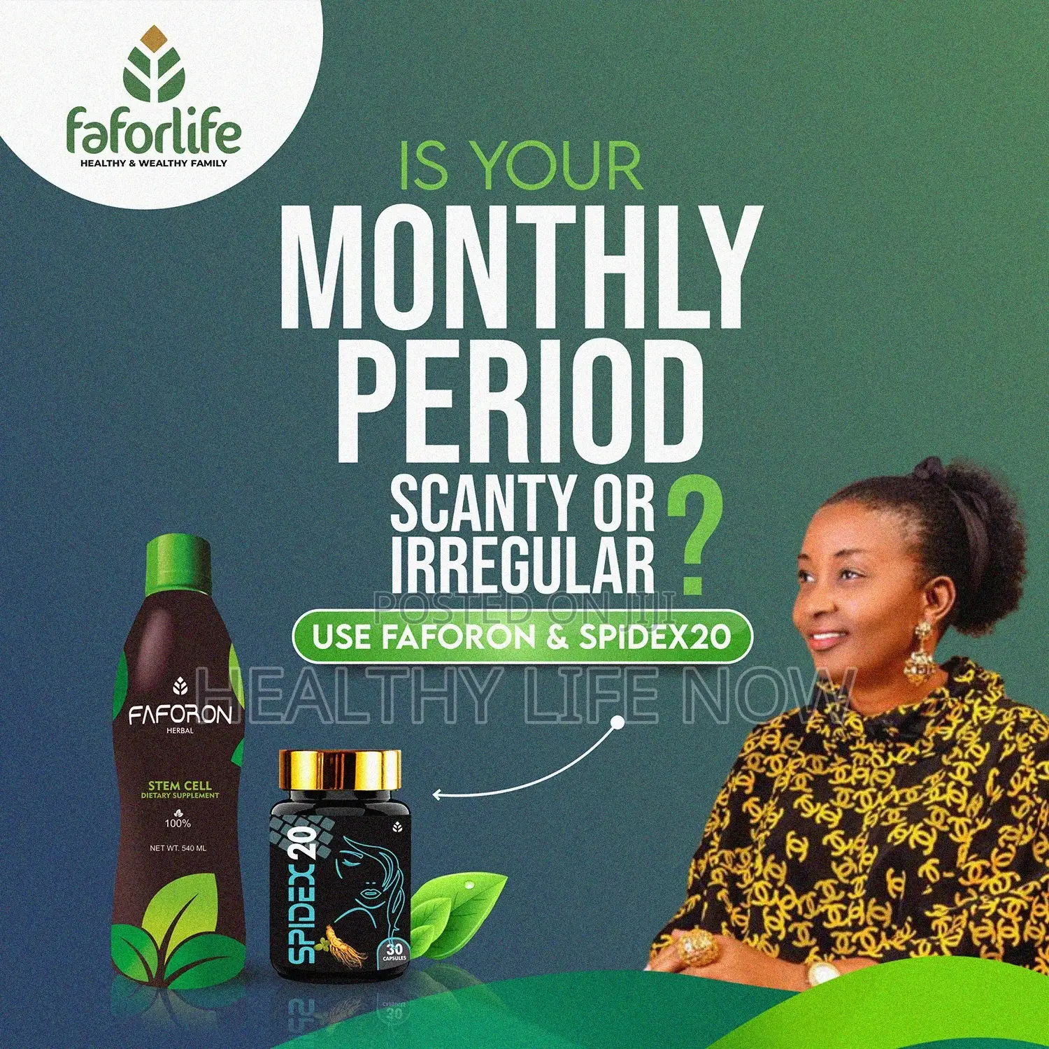 Use Faforon and Spidex20 for Scanty or Irregular Period