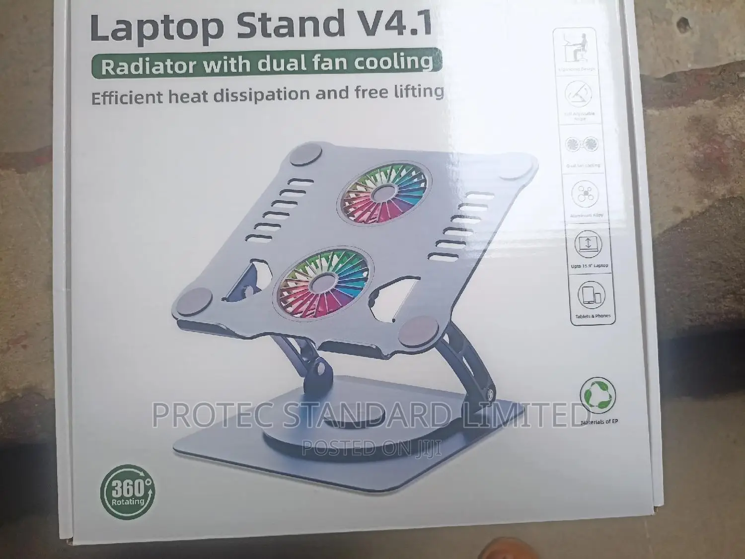360 Laptop Stand With Fan