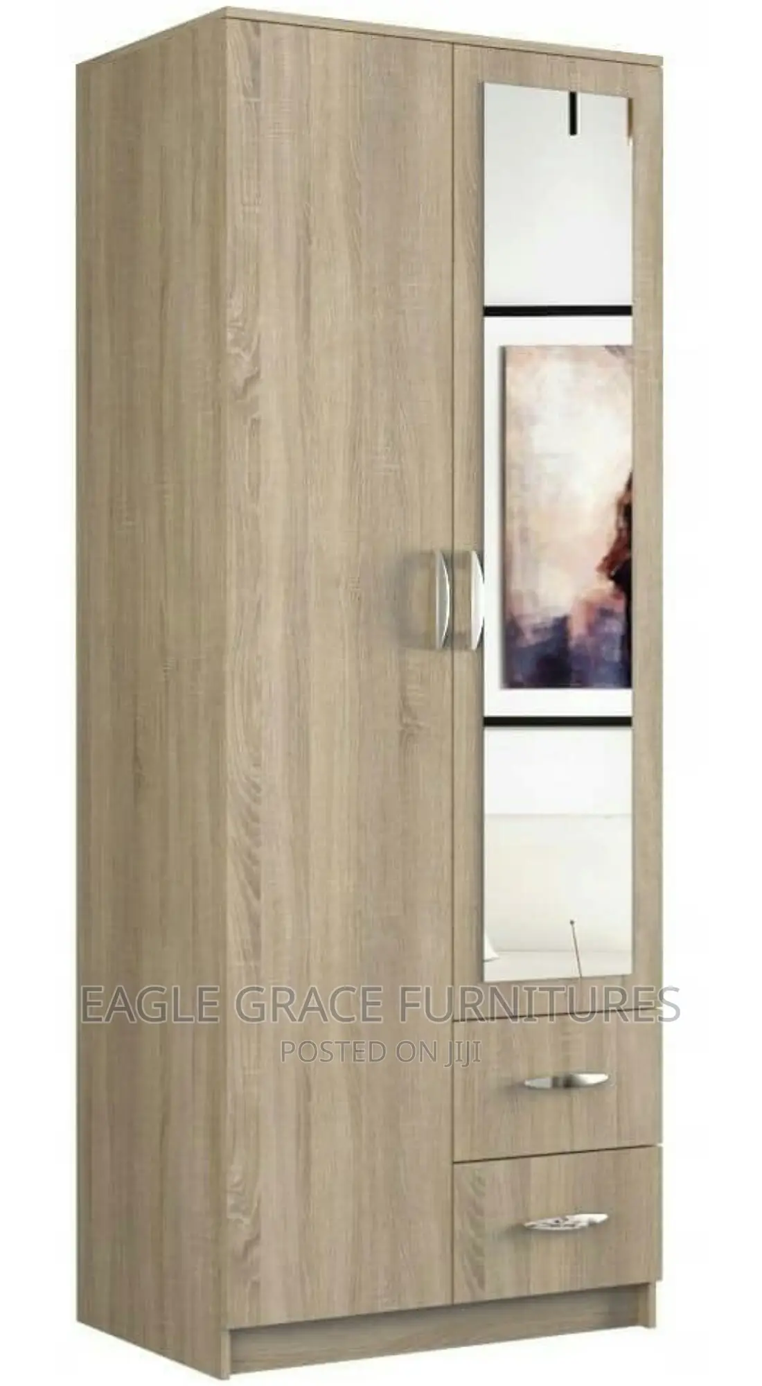 Modern Double Wardrobe With Mirror Frame