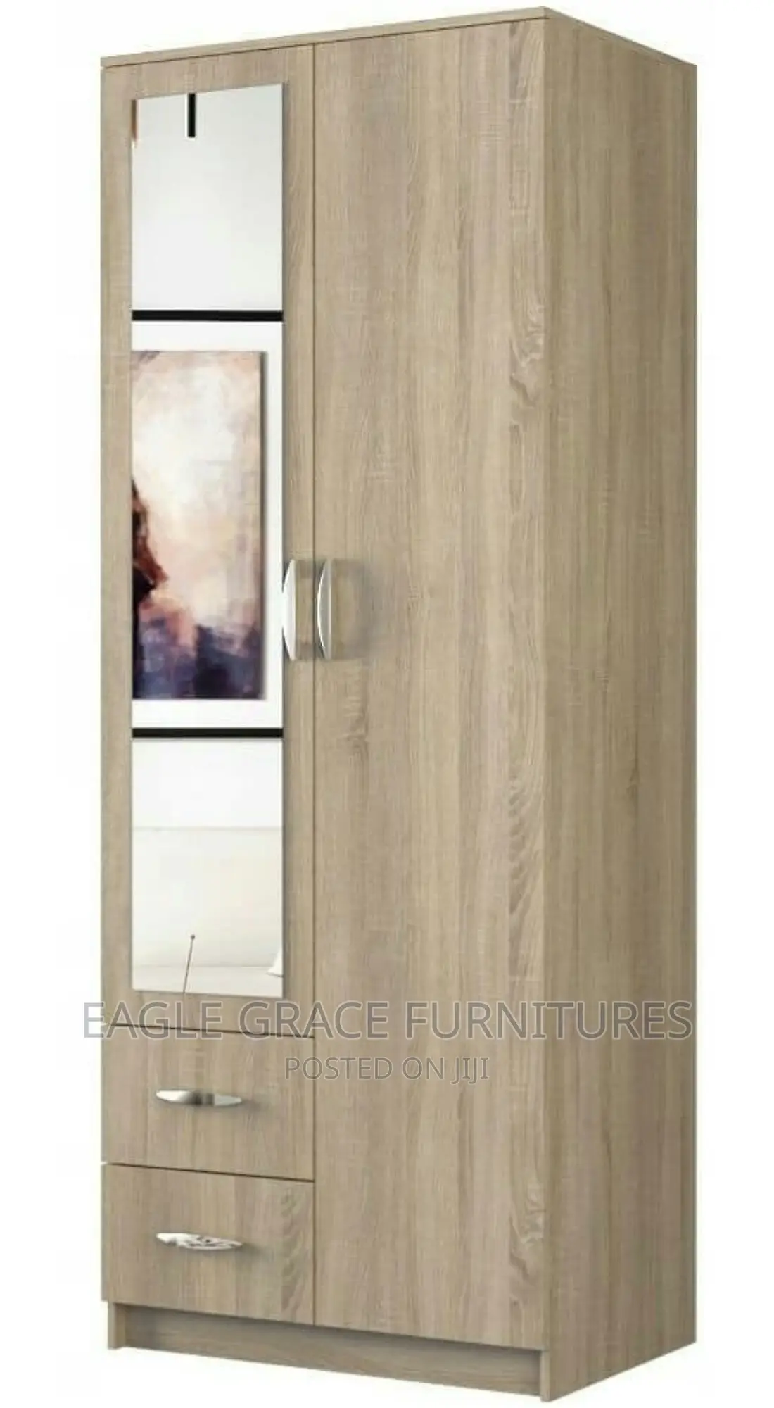 Modern Double Wardrobe With Mirror Frame