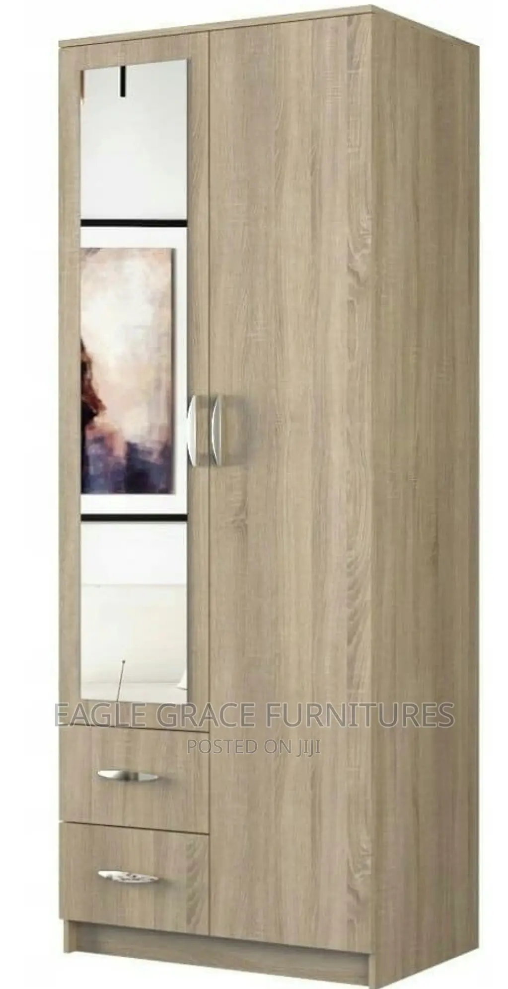 Modern Double Wardrobe With Mirror Frame