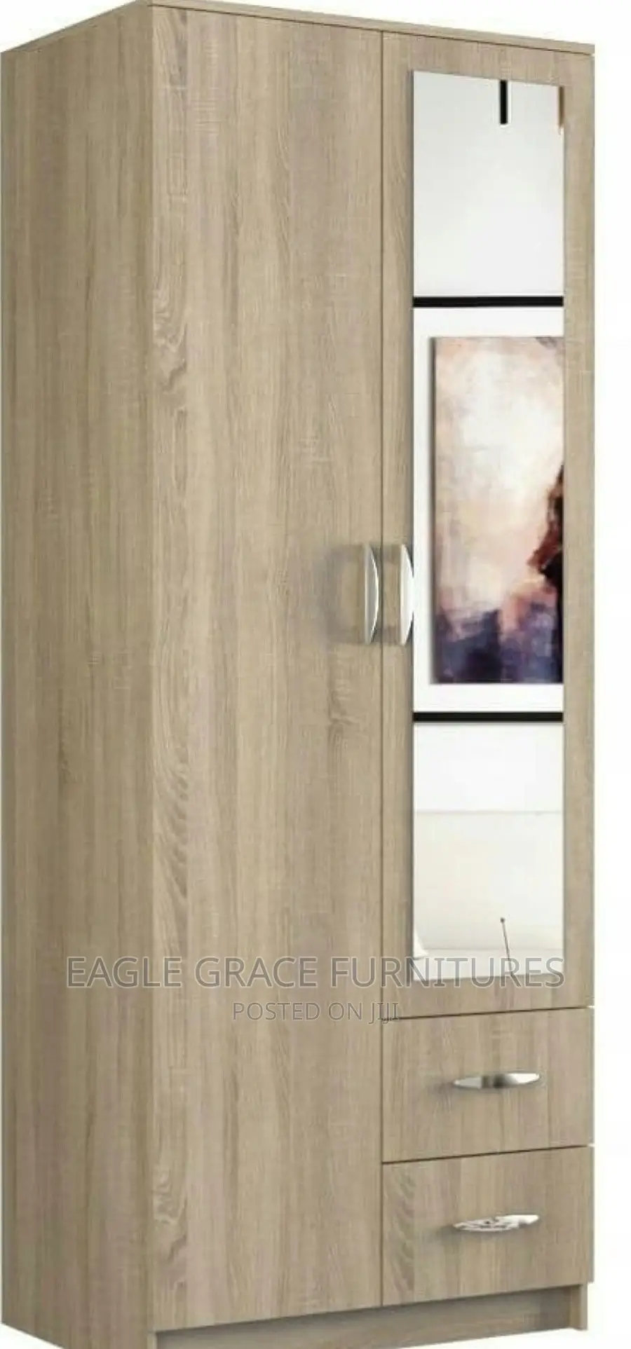 Modern Double Wardrobe With Mirror Frame