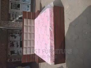 Quality 6by6 Wooden Upholstery Bed Frame With Two Bed Sides