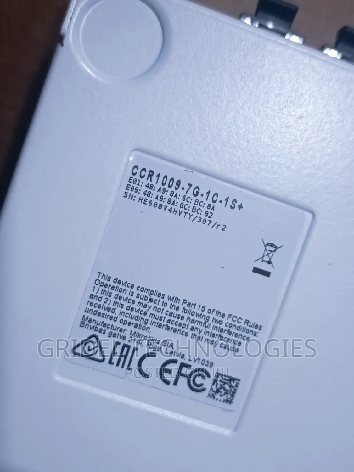 Mikrotik Ccr1009-7g-1c-1s+