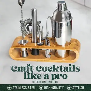 Mixology Bartender Kit:10-Piece Bartool Set Stand