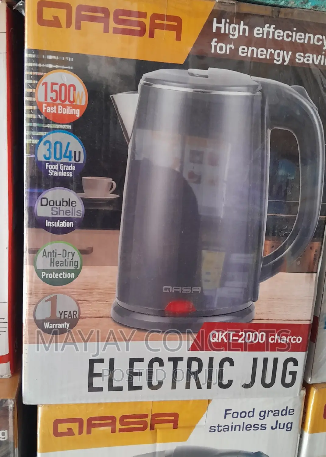 Qasa Double Shells Electric Jug-1500watts
