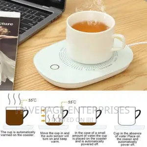 Ceramic Electric Heating Mug and Saucer - 16W