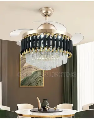 Ceiling Fan With Crystal LED Light and Remote Control
