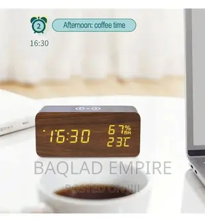 Portable Digital Alarm Clock With Wireless Charging