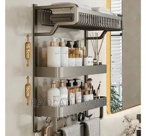3 Layer Alumimum Wall-Mounted Toilet/Kitchen Storage Rack