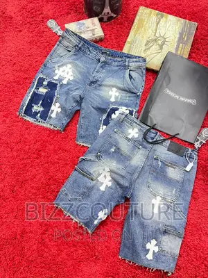 Original Chrome Heart Short Jean's Available in Store