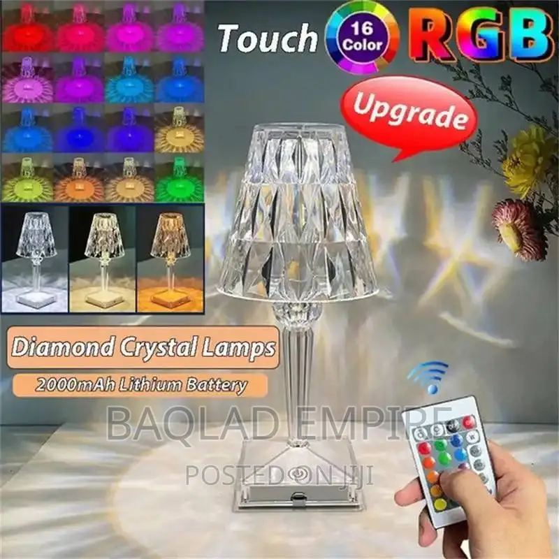 Crystal RGB Multicolor Table Lamp With Remote Control USB